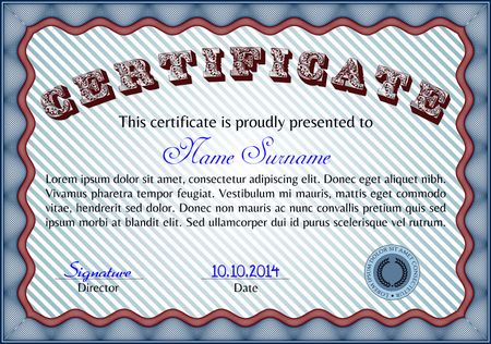 Vector illustration of detailed certificate