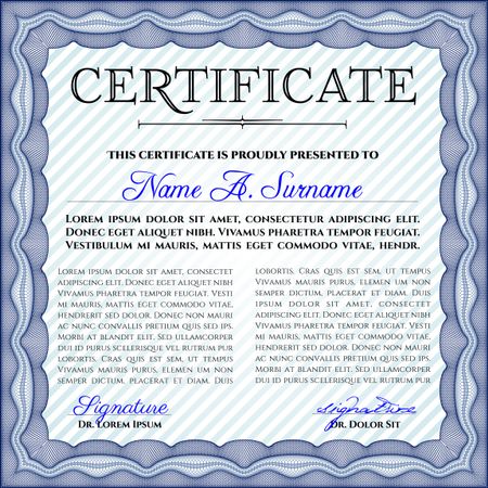 Vector illustration of detailed certificate