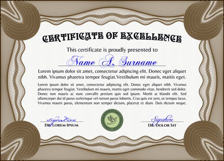 Brown diploma template