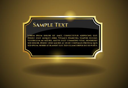Golden label with sample text