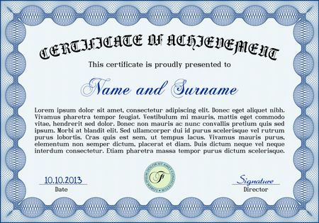 Blue certificate