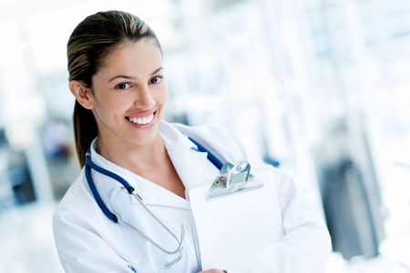 Portrait of a female doctor looking happy