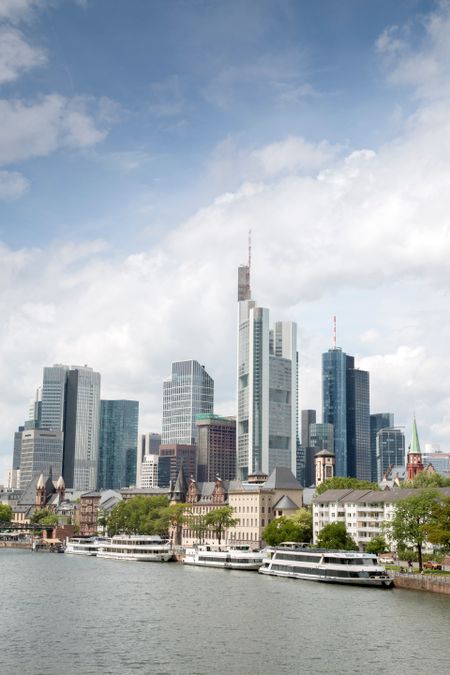 Cityscape with River Cruises; Frankfurt; Germany