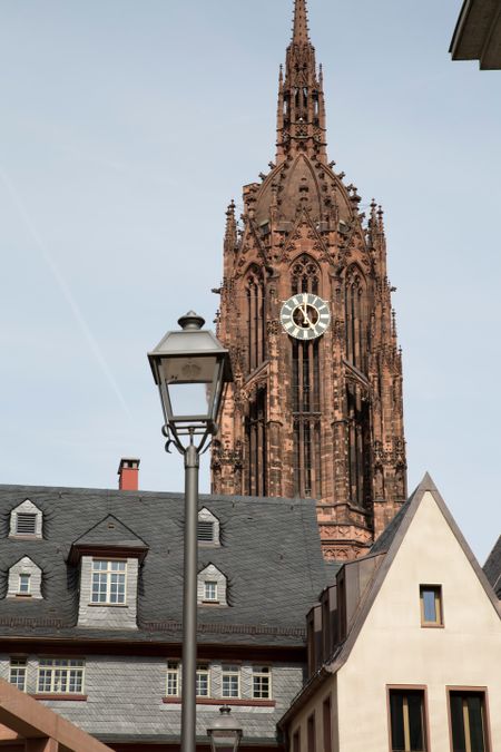 Cathedral Tower in Frankfurt; Germany; German