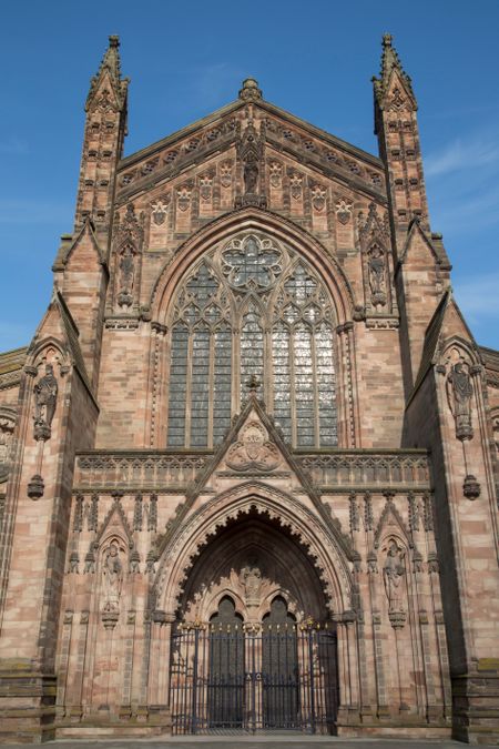 Cathedral Church Facade, Hereford, England, UK