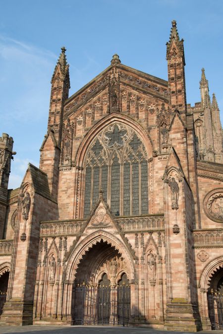 Facade of Cathedral Church; Hereford; England; UK