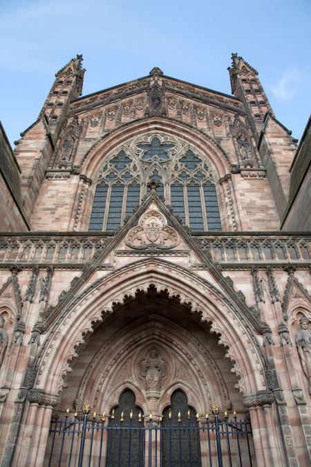 Cathedral Church Facade, Hereford, England, UK