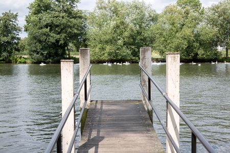 Pier on River Thames; Windsor; London; England; UK