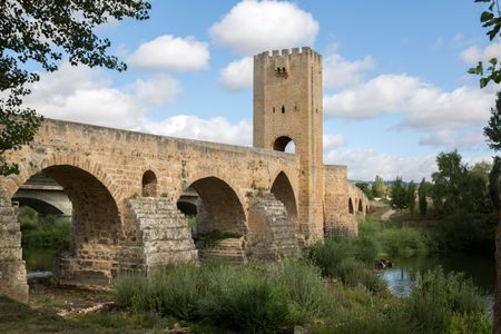 Bridge at Frias with River Ebro, Burgos, Spain