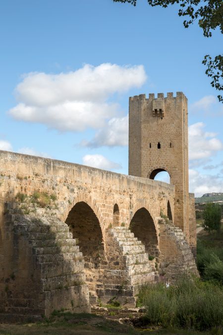 Bridge at Frias with River Ebro, Burgos, Spain