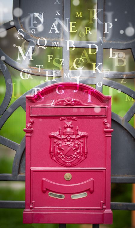 Street mail box with letters comming out