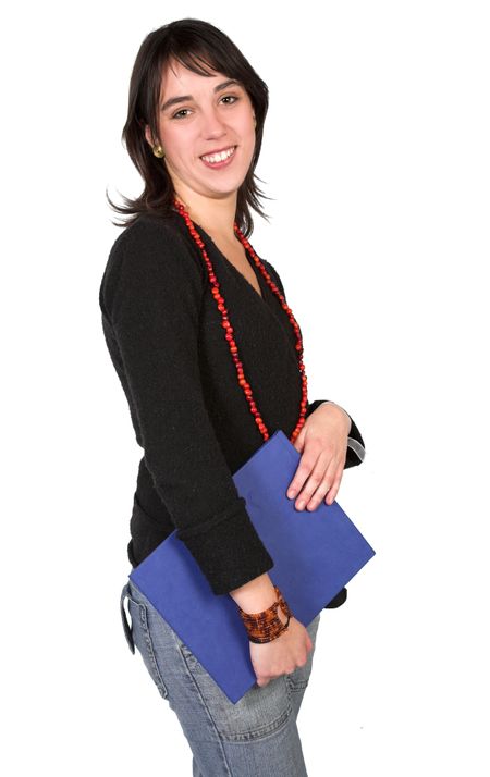 gorgeous student over a white background