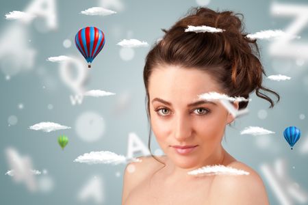 beautiful-young-woman-wellness-healthcare-clouds-163174175 Beautiful young woman with wellness and healthcare clouds on gradient background