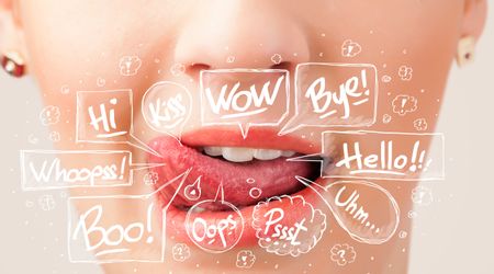 beautiful-red-lips-white-speech-bubbles-163175402 Beautiful red lips with white speech bubbles close up