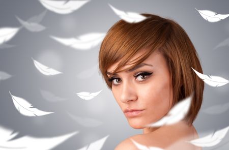 beautifull-young-girl-light-feather-skin-166274462 Beautifull young girl with light feather skin concept on gradient background