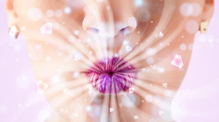 beautiful-girl-mouth-breathing-abstract-white-166275845 Beautiful girl mouth breathing abstract white lights and crystals close up