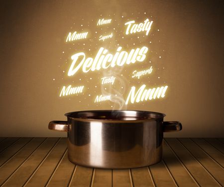 Shiny comments above cooking pot