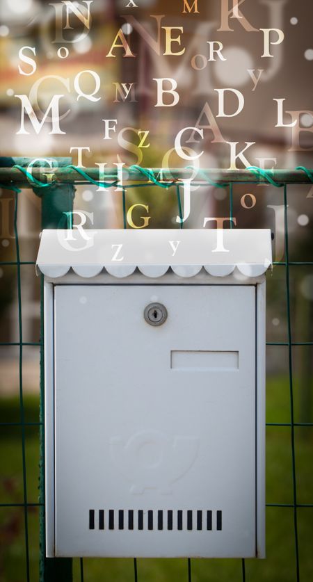 Street mail box with letters comming out