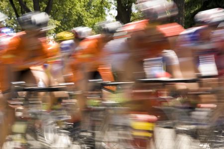 Cyclists in men's race - motion blur