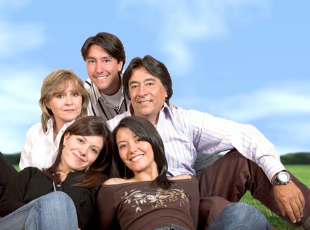 beautiful family in a park