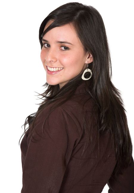 beautiful-girl-smiling-brown-white-1703112 beautiful girl smiling in brown over white