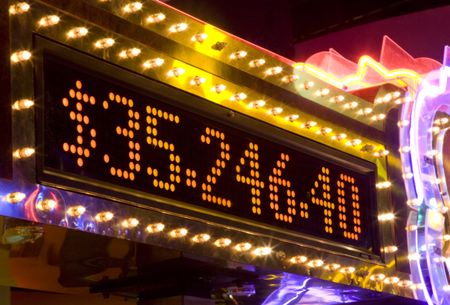 electronic board announcing the big price in a casino