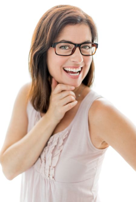 confident woman  wearing stylish glasses