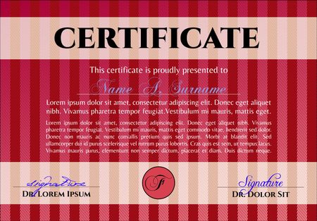 Red Certificate or Diploma Template