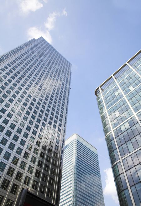 corporate buildings towards the sky in canary wharf