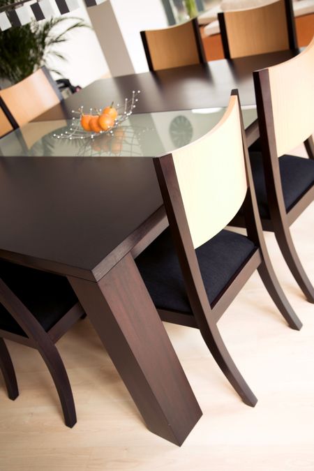 modern dining table in an stylish house