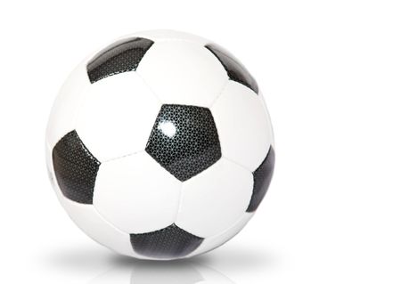 soccer ball over white with clipping path for easy removal