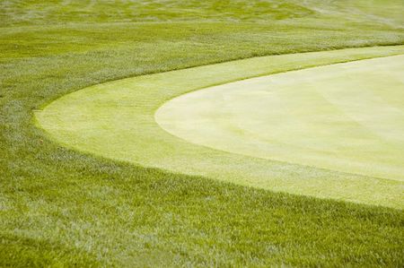 Curved edge of golf green