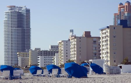 Typical scene on a clear morning in Miami Beach
