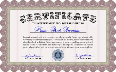 Red horizontal certificate template