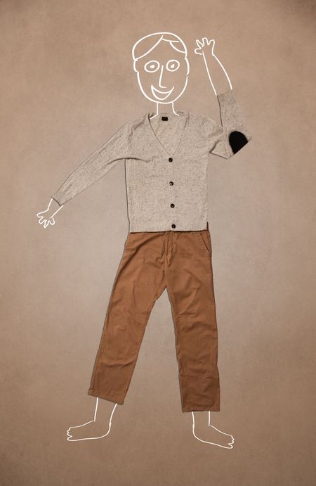 Hand drawn cute funny character in casual clothes