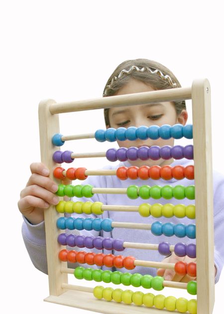 Girl using abacus