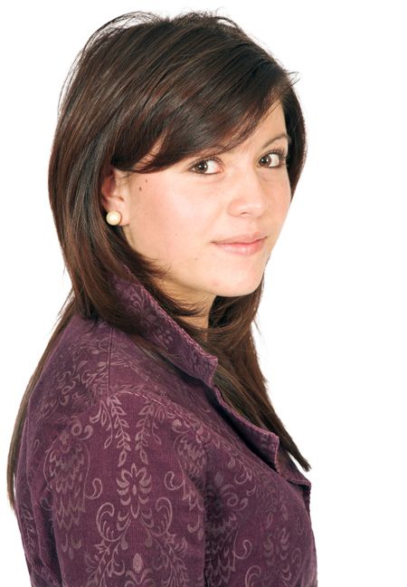 Casual Female Portrait over white