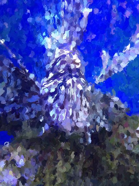 Painterly abstract of a lionfish, in the style of French impressionist Claude Monet