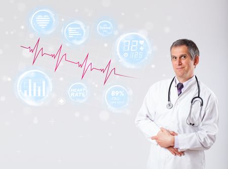 clinical-doctor-examinating-modern-heartbeat-graphics-184529687 Clinical doctor examinating modern heartbeat graphics