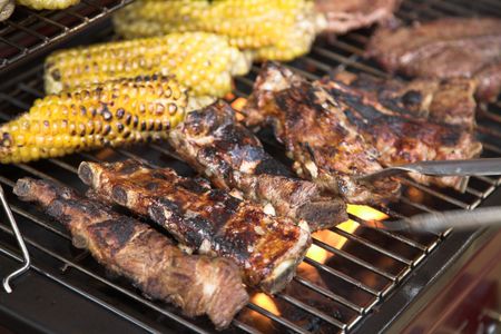 delicious bbq - meat and corn