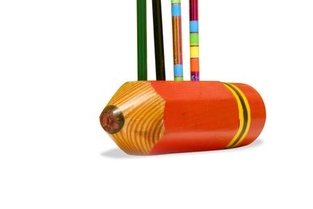 4 colours on a big pencil