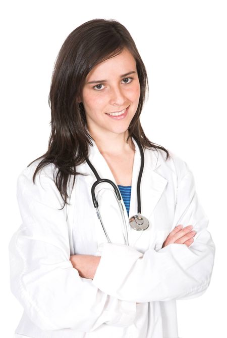 beautiful medicine student over white