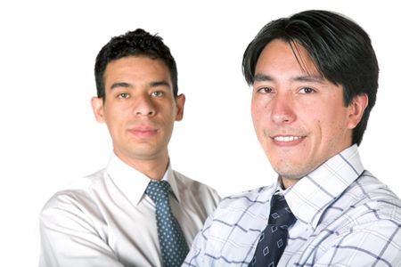 business partners over a white background
