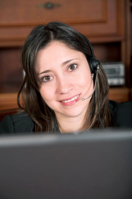 business customer service girl in an office