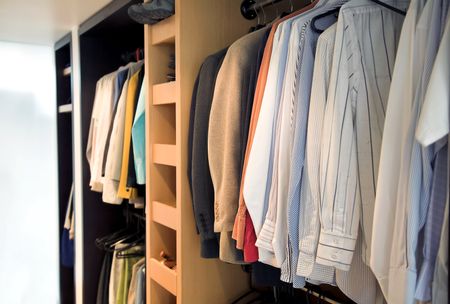 home wardrobe full of shirts