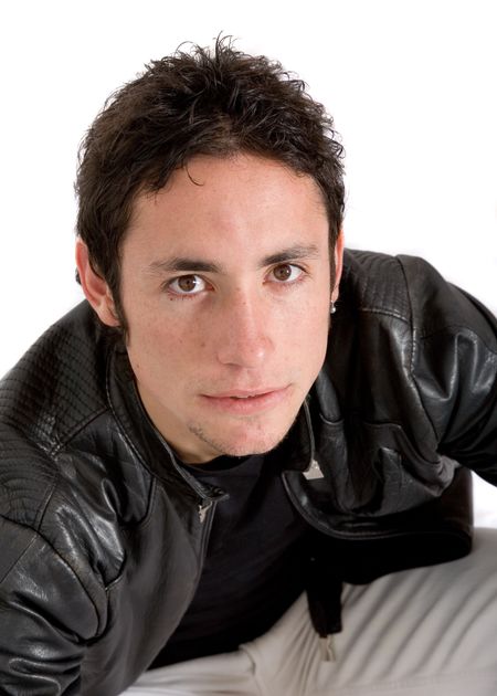 casual guy portrait over white