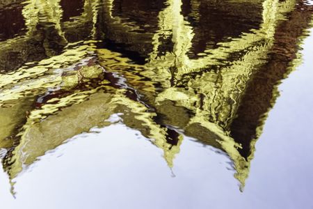 aquatic-abstract-reflection-gilded-pavilion-slightly-194014238 Aquatic abstract: Reflection of gilded pavilion in slightly rippled pool