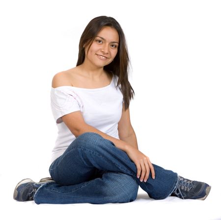 Casual Female Portrait over white