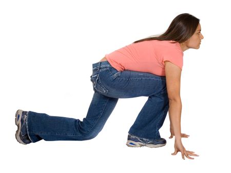casual-girl-ready-race-white-background-1953158 casual girl ready to race over white background