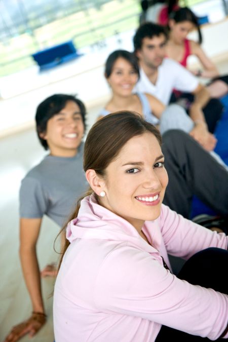 group of people at the gym portrait